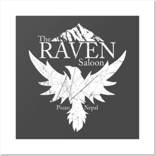 The Raven Saloon - white distressed Posters and Art